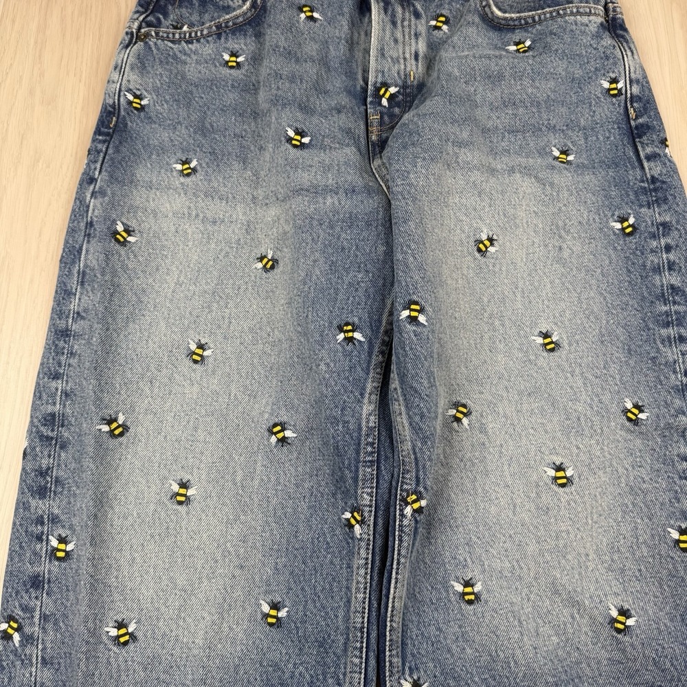 We The Free Jeans Ankle Bees Deep Trance Embroidered Dropped Boyfriend Button 29 - Picture 4 of 15